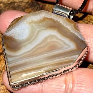 Brown Banded Agate Pendant 2”